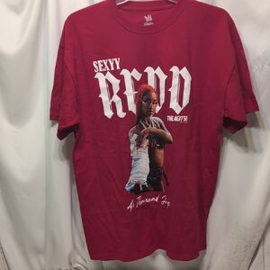 Sexyy Redd Unisex Bold Red Rap Graphic Tee Size Large NWOT